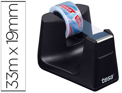 Desenrolador Tesa de Secretaria Plastico Easy Cut Smat Preto p/ Rolo de 33Mx19 mm