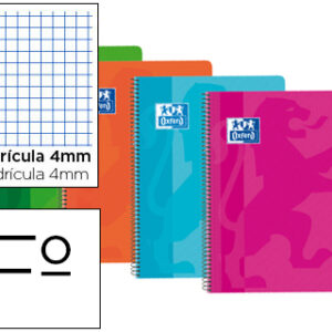 Caderno Espiral Oxford Capa Plastico Optik Paper Folio 80F 90g Quadricula 4 mm