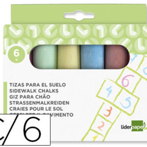 Giz p/ Chao Cores Sortidas Caixa 6 Unidades