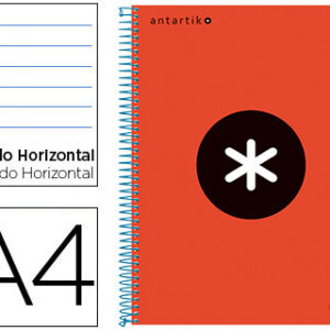 Caderno Espiral A4 Micro Antartik Capa Forrada 120F 100G Pautado Vermelho