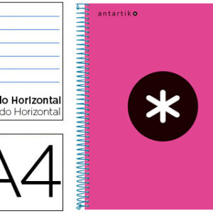 Caderno Espiral A4 Micro Antartik Capa Forrada 120F 100G Pautado Rosa F.