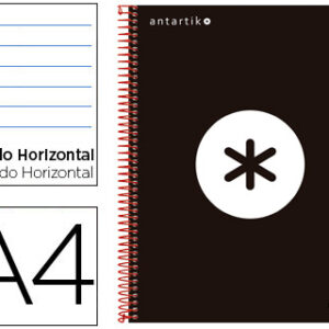 Caderno Espiral A4 Micro Antartik Capa Forrada 120F 100G Pautado Preto