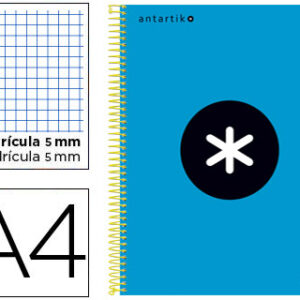 Caderno Espiral A4 Micro Antartik Capa Forrada 120F 100G Quadricula 5 mm Azul