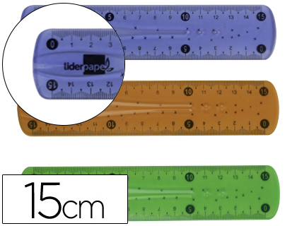 Regua Plastico Flexivel de 15 cm Cores Sortidas
