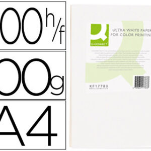 Resma 500x Folhas Papel Fotocopia Ultra White Q-Connect Din A4 100 Gramas