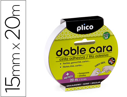 Fita Adesiva Plico Dupla Face 15mm X 20Mt