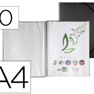 Capa Catalogo c/ Espiral 10 Bolsas Polipropileno Din A4 Preto