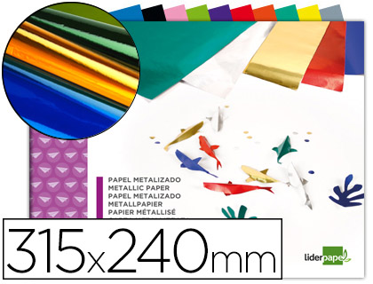 Bloco Trabalhos Manuais Papel Metalizado 240X315 mm 10F Cores Sortidas