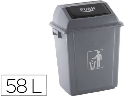Caixote Do Lixo Q-Connect Industrial c/ Tampa de Empurrar 58 L 470X330X760 mm
