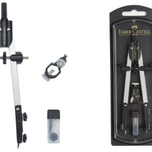 Compasso Faber-Castell Escolar de Ajuste Rapido c/ Adaptador Universal
