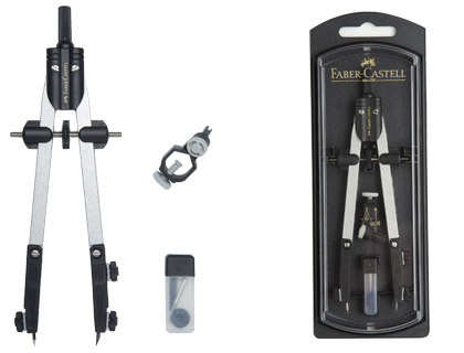 Compasso Faber-Castell Escolar de Ajuste Rapido c/ Adaptador Universal