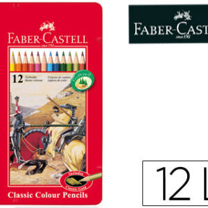 L?pis de Cores Faber-Castell Caixa Metalica de 12 Cores Sortidas