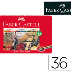 L?pis de Cores Faber-Castell Caixa Metalica de 36 Cores Sortidas