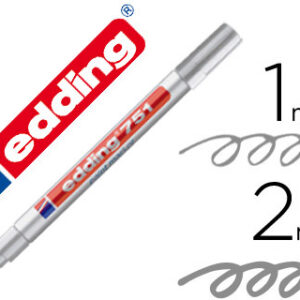 Marcador Edding Ponta de Fibra 751 Prata Ponta Redonda 1,5 mm