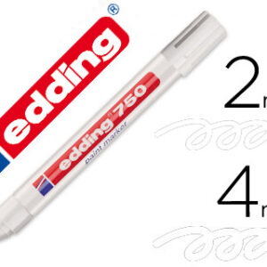 Marcador Edding Ponta de Fibra 750 Branco Ponta Redonda 3,5 mm