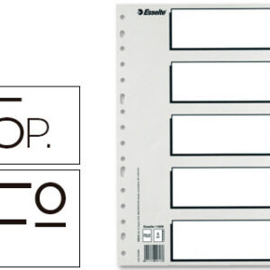 Separador Esselte de Plastico Conjunto de 5 Separadores Folio c/ 5 Cores Multiperfurado