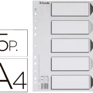 Separador Esselte de Plastico Conjunto de 5 Separadores Din A4 c/ 5 Cores Multiperfurado
