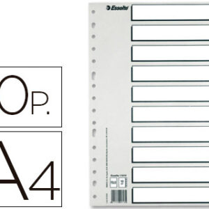 Separador Esselte de Plastico Conjunto de 10 Separadores Din A4 c/ 5 Cores Multiperfurado