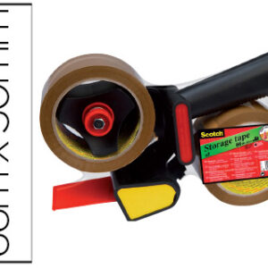 Desenrolador Scotch p/ Embalagem Heavy Duty Baixo Ruido + 2 Rolo Fitas Castanho 50mmx66 Mt