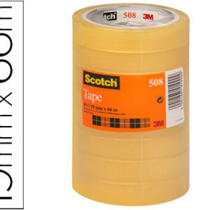 Fita Adesiva Scotch Transparente 19mmx66 Mt Embalagem de 8 Rolos