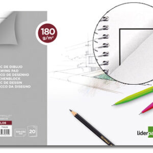 Bloco Desenho Lineal Espiral 230X325mm 20F 180 g/m2 c/ Esquadria