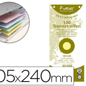 Separador Exacompta Cartolina de 180 g (100 Separadores) 105X240 mm c/ 12 Furos Cor Amarelo