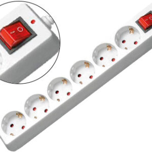Extensao 6 Tomadas Branca Com Interruptor 1,4M - MEDIARANGE