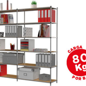 Estante Fast Paperflow Metalica 6 Prateleiras 80 Kg Por Prateleira 200X100X35cm Modulo Adicional