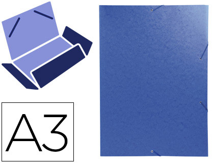 Pasta de Elasticos Exacompta Din A3 3 Abas Cor Azul