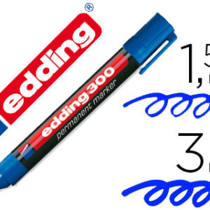 Marcador Edding Marcador Permanente 300 Azul Ponta Redonda 1,5 mm