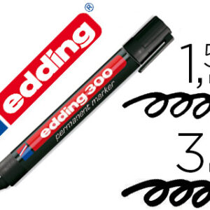 Marcador Edding Marcador Permanente 300 Preto Ponta Redonda 1,5mm