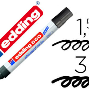 Marcador Edding p/ Quadro Branco 660 Cor Preto Ponta Redonda 3 mm Recarregavel