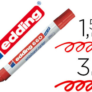 Marcador Edding p/ Quadro Branco 660 Cor Vermelho Ponta Redonda 3 mm Recarregavel