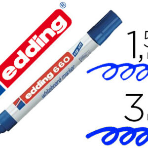 Marcador Edding p/ Quadro Branco 660 Cor Azul Ponta Redonda 3 mm Recarregavel