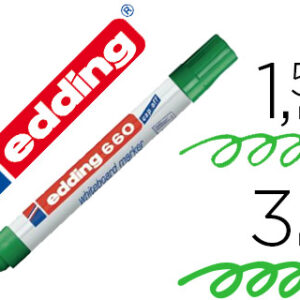 Marcador Edding p/ Quadro Branco 660 Cor Verde Ponta Redonda 3 mm Recarregavel