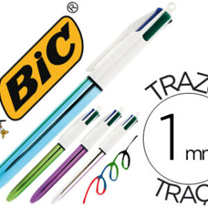 Caneta Bic Quatro Cores Shine Cores Metalizadas Ponta de 1 mm