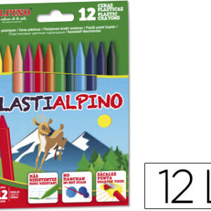 Lápis Cera Plastialpino Caixa de 12 Cores