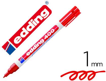 Marcador Edding Marcador Permanente 400 Vermelho Ponta Redonda 1mm