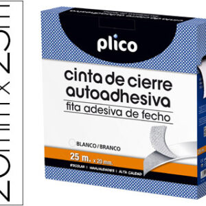 Fita Adesiva Plico de Velcro Branco 20mm X 25M