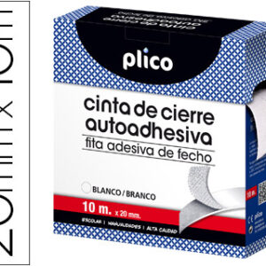 Fita Adesiva Plico de Velcro Branco 20mm X 10M