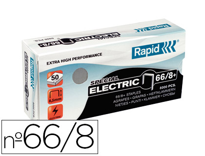 Agrafos Rapid Super Strong Nº 66/8+ Caixa de 5000 Unidades Galvanizados