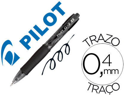 Caneta Pilot G-2 Pixie Preta Tinta Gel Retractil Pega de Borracha