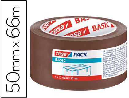 Fita Adesiva Tesa Castanha Basic 66 Mt X 50 mm p/ Embalagem