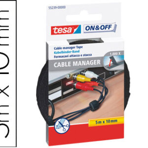 Velcro Tesa Autoadesivo Preto 5 M X 10 mm p/ Agrupar Cabos