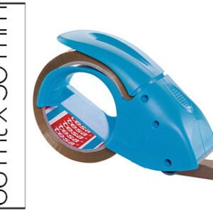 Porta Rolo Tesa Embalagem p/ Rolos de 66 Mt X 50 mm Azul Inclui 1 Rolo Fita Castanha Baixo Ruido 66