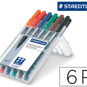 Marcador Staedtler Lumocolor Retroprojecao Permanente 318-5 Ponta 0,6mm Verde (6 Unidades)