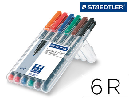 Marcador Staedtler Lumocolor Retroprojecao Permanente 318-5 Ponta 0,6mm Verde (6 Unidades)
