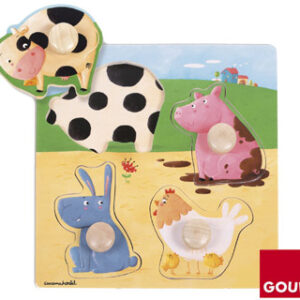 Puzzle Madeira 4 Peças Animais Quinta Cor - GOULA
