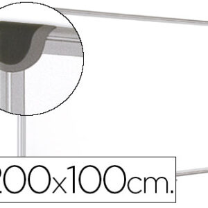 Quadro Branco Bi-Office Magnetico Maya W Ceramica Vitrificada Moldura de Alum?nio 200x100cm