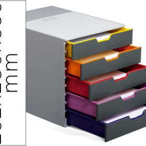 Bloco Classificador Durable de Secretaria Varicor Empilhaveis 5 Gavetas Plastico 292X280X356 mm